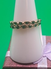 Par de Anillos Og Tono Dorado Con Piedras Color Esmeralda Talla 8 1/4 Artículo # 38 Colored Stone Anillo price