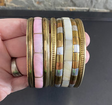 Juego de brazalete de latón pulsera con incrustaciones madreperla metales mixtos étnico boho Ethnic Bracelet price