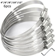 4in 6in 8in 10in 12in Hose Clamp Stainless Steel Duct Clamp Worm Gear Adjustable Clamp price