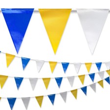 Banderín Banderas Azul y Amarillo y Blanco | OSHA 500 lb | Filamento Desvanecimiento Resistente... Flags y Pennants price