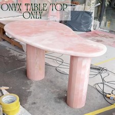 Escritorio ejecutivo de lujo de ónix rosa - tapa de mármol natural con forma orgánica artesanal Ejecutiva Muebles Set price