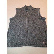 Eddie Bauer Para Hombres 2XL Gris Suéter Polar Cremallera Completa Chaleco Jaspeado Capa Exterior Vest (de Exterior) price