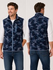 Chaleco polar deportivo Chaps para hombre M azul camuflaje cremallera completa exterior senderismo Y2K núcleo de golf Vest (de Exterior) price