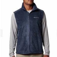 Columbia Polar Hombres Ropa Deportiva Chaleco Exterior Grande Alto Azul Cremallera Sin Mangas XLT Vest (de Exterior) price