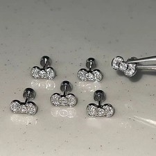 Cute Shiny Diamond Bow Screw Earrings Silver Sweet Small Stud Earrings Jewelry Diamond Pendientes price