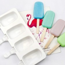 Molde de silicona para helados paletas Lolly congelado postre para hacer pasteles bandeja 4 Ice Crema Maker price