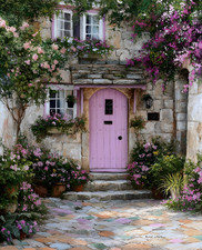 Impresión de arte de pared de piedra 8x10 puerta rosa rodeada por una - 344902815 Natural Stone Wall Arte price