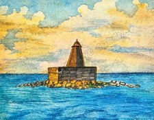 Arte de pared y puesta de sol de piedra del faro del océano DESCARGA DIGITAL impresión en la decoración del hogar Natural Stone Wall Arte price