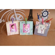Álbum colgante colorido hágalo usted mismo marco de fotos de papel kraft 8 piezas cuadros de pared niños bebés Foto Marco- Álbum para bebé price