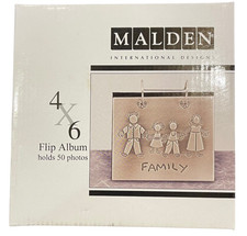 Álbum de fotos abatible Malden 4x6 "familia" tono plateado escritorio gran regalo Foto Marco- Álbum para bebé price