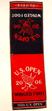 Bolsa de golf US Open 2006 WINGED FOOT USGA miembro rojo azul toalla 36" x 111/2" Foot Toalla price