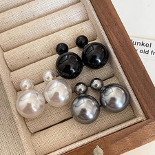 Moda Aretes de bola de perlas de doble cara para mujer elegantes joyas para banquetes Pearl Pendientes price