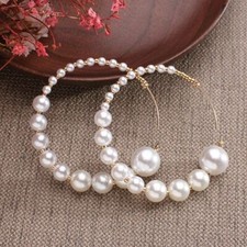 Fashion Pearl Hoop Earrings Drop Dangle Stud Circle Women Wedding Jewelry Gift Pearl Pendientes price
