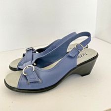 Lo último Sandalias Kiwi de Cuero Azul Talla 5/38 Tacones de Cuña Bajos Cómodas En muy buena condición LEER ** Wedge Heels price