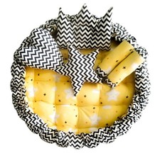 Juego de cama de bebé de algodón amarillo y blanco BB04 - Reversible - 39 x 39 pulgadas Cuna para bebé price