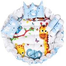 Juego de cama tumbona nido bebé - diseño animal azul - bebé recién nacido Cuna para bebé price