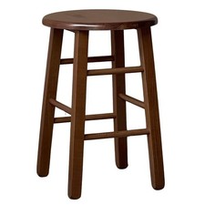Taburete Baja de Madera De BAR Asiento Redondo H 47cm Nogal Oscuro Pierna Recta Bar Taburete price