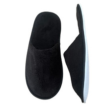 Zapatillas Mula Desechables Para Hombre Negras Talla UK 8 - UK 9 Invitados Vacaciones Planas 3x PARES Slippers price