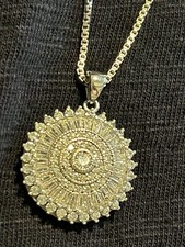 "Cadena de eslabones de caja de 24"" de diseñador de plata de ley con colgante de circonita cúbica" Joyería Boxes price