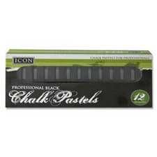 Caja de 12 pasteles de tiza negra de Icon Art Chalk price