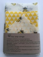 Juego de 3 envoltorios de alimentos de cera de abejas reutilizables naturales - Elige tu conjunto Cocina Textil Set price