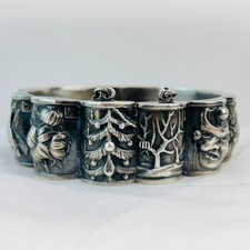Pulsera Calendario Meses 12 Paneles Plata Esterlina Portuguesa Vintage DAVID 38.5g Plata Bracelet price