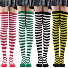 Medias a rayas hasta el muslo por encima de la rodilla para damas Halloween fiesta de Navidad disfraces Knee- Alta Calcetines/ Garter Stockings price