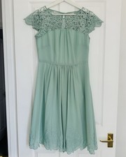 Vestido Midi Monzón Verde Menta Encaje Reino Unido 12 UE 40 Bordado Ocasión Fiesta Wedding Vestido price