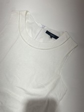 Siguiente Vestido recto 100 % lino blanco sin mangas forrado encaje ribete verano transpirable Wedding Vestido price