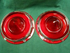 NEW 1957 FORD FAIRLANE T-BIRD TAIL LIGHT LENSES WITH RETAINERS - 1958 RANCHERO Lenses price