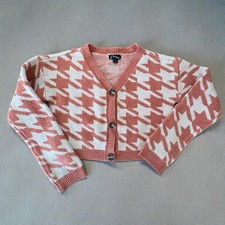 Cárdigan recortado con botones coral y crema pata de gallo Art Class niñas 8 Jersey y Cárdigan y Knitwear de niña price