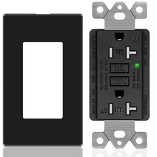 Receptáculo de falla a tierra de 20 amperios GFCI TR WR con placa de pared decorativa negra Electrodomésticos de cocina eléctricos (Display- Outlet) price