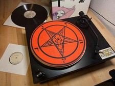 Alfombra giratoria de metal pesado Baphomet Pentagram, alfombrilla de fieltro vinilo Turntable y Accesorios price