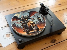 Steampunk Scooter Gárgola Tocadiscos Alfombrilla, Fieltro Slipmat Vinilo Turntable y Accesorios price