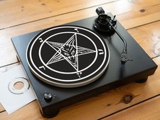 Alfombra giratoria pentagrama de metal pesado 666 Baphomet fieltro alfombrilla vinilo Turntable y Accesorios price