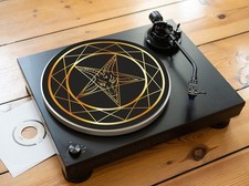 Alfombra giratoria de metal pesado Baphomet Pentagram, alfombrilla de fieltro vinilo Turntable y Accesorios price