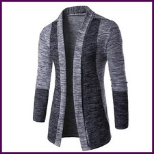 Cárdigan informal de moda para hombre, abrigo de punto de color liso, primavera Trench Abrigo de hombre price