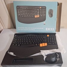 Combo de teclado y ratón inalámbricos 2.4G ergonómico resistente a derrames negro Keyboard- Mouse price