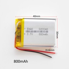 Batería recargable Lipo de 3,7 V 800 mAh para teléfono móvil GPS 603040 Móvil Teléfono Batería price