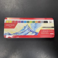 Pintura clásica de estudio Caran D'Ache Gouache - Juego de 15 cajas de metal - Totalmente nueva Gouache Pintura price