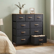 Cómoda de tela Yitahome unidad de almacenamiento de 9 cajones moderna gris dormitorio sala Habitación de bebé cómoda price