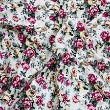 Maxi Vestido CREMA Rosas Floral Elastizado Tela ALGODÓN Fiesta Leotardo Baile Disfraces Vest de niño price