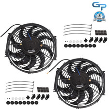 2 X 12" Universal Slim Fan Push Pull Electric Radiator Cooling Fan 12V Mount Kit Radiator price