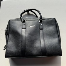 Maletín de cuero genuino negro granulado Brooks Brothers bolso mensajero para computadora portátil Briefcase price