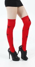 Chaussettes Pamela Mann sur le genou crâne rouge et noir Suba chaussettes price