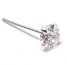 CZ Nose Stud 925 Silver 22G 3mm Griffes Set Straight L Piercing Pliable Nose Stud price