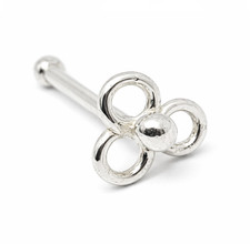 Trinity Flower Nose Stud 925 Sterling Silver Push Fit Ball End Body Bijoux Nose Stud price