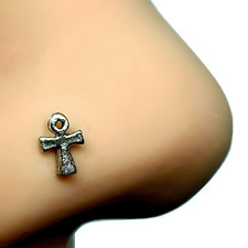 Ankh Nose Stud Osiris Life Symbol 22g (0,6mm) Argent 925 Straight L Pendable Pin Nose Stud price