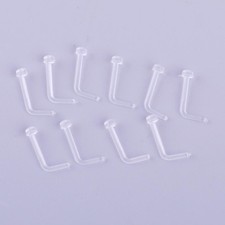 10x Clear Nose Retainer Studs L 8mm Piercing Corps Nez Stud Anneau Bijoux 20G Nm Nose Stud price