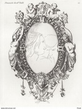 Décoration Antique Ornement Cadre Miroir Puttis Gravure originale XIXe Encadré miroir price